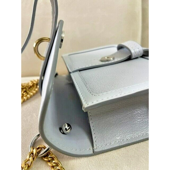 Chloe Aby Flap Crossbody Mini Bag Light Cloud Blue Silver Gold chain $2,490 - Picture 8 of 15
